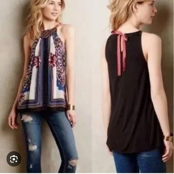 Anthropologie One September Nala Bohemian Beaded Embroidered Tank Top EUC - Picture 2 of 3